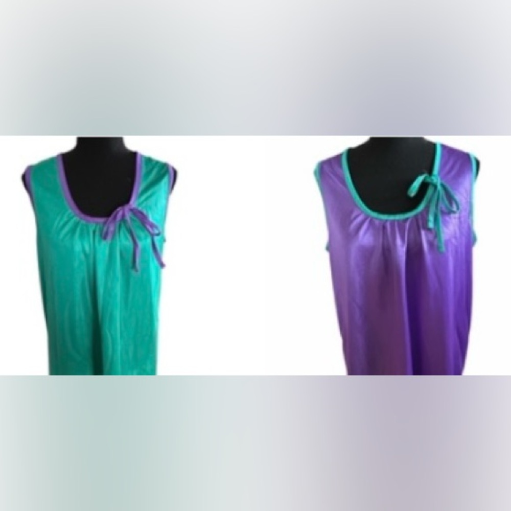 💚💜 2 VINTAGE ANTHONY RICHARDS NIGHTGOWNS! GORGEOUS COLORS! RARE!! - Picture 16 of 16